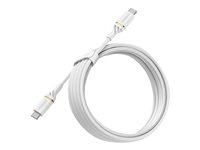 OtterBox Standard - Cable USB - USB-C (M) a USB-C (M) - USB 2.0 - 3 A - 3 m - compatible con suministro de potencia - blanco polvo 78-52674