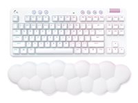 Logitech G G715 - Teclado - sin teclado numérico - retroiluminación - Bluetooth, LIGHTSPEED - AZERTY - francés - interruptor: Linear - blanco 920-010687