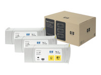 HP 81 - Paquete de 3 - 680 ml - amarillo - original - cartucho de tinta - para DesignJet 5000, 5000ps, 5000ps uv, 5000uv, 5500, 5500mfp, 5500ps C5069A