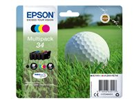 Epson 34 Multipack - Paquete de 4 - negro, amarillo, cián, magenta - original - blíster con alarmas de RF/acústica - cartucho de tinta - para WorkForce Pro WF-3720DWF, WF-3725DWF C13T34664020