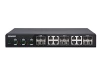 QNAP QSW-M1208-8C - Conmutador - Gestionado - 4 x 10 Gigabit SFP+ + 8 x combo 10 Gigabit SFP+/RJ-45 - sobremesa, montaje en rack QSW-M1208-8C