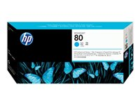 HP 80 - 17 ml - cián - cabezal de impresión con limpiador - para DesignJet 1050c, 1050c plus, 1055cm, 1055cm plus C4821A