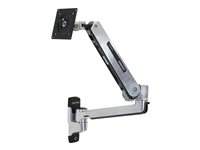 Ergotron LX - Kit de montaje (adaptador VESA, brazo con base fija, base, extensión) - para pantalla LCD - capacidad de 3.2-11.3 kg - aluminio pulido - tamaño de pantalla: hasta 42 pulgadas - se puede instalar en la pared 45-353-026