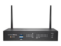 SonicWall TZ370W - Essential Edition - aparato de seguridad - GigE - Wi-Fi 5 - 2.4 GHz, 5 GHz - Programa SonicWALL Secure Upgrade Plus (opción de 3 años) - escritorio 02-SSC-6837