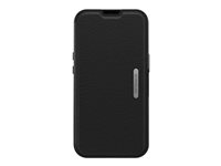 OtterBox Strada - Funda con tapa para teléfono móvil - cuero - negro sombra - para Apple iPhone 13 77-85824