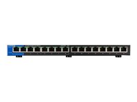 Linksys Business LGS116P - Conmutador - sin gestionar - 8 x 10/100/1000 (PoE+) + 8 x 10/100/1000 - sobremesa, montaje en pared - PoE+ (80 W) - ca 100/230 V LGS116P-EU