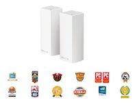 Linksys VELOP Whole Home Mesh Wi-Fi System WHW0302 - Sistema Wi-Fi (2 enrutadores) - hasta 4000 pies cuadrados - malla - GigE - Bluetooth 4.0, 802.11a/b/g/n/ac - Tres bandas WHW0302-EU