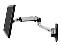 Ergotron LX - Kit de montaje (soporte para montaje en pared, brazo de monitor) - para pantalla LCD - aluminio - aluminio pulido - tamaño de pantalla: hasta 34" 45-243-026