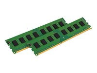 Kingston ValueRAM - DDR3 - kit - 16 GB: 2 x 8 GB - DIMM de 240 contactos - 1600 MHz / PC3-12800 - CL11 - 1.5 V - sin búfer - no ECC KVR16N11K2/16