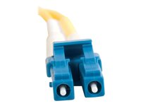 C2G LC-LC 9/125 OS1 Duplex Singlemode PVC Fiber Optic Cable (LSZH) - Cable de interconexión - modo simple LC (M) a modo simple LC (M) - 3 m - fibra óptica - impresión a dos caras - 9/125 micrones - OS1 - sin halógenos - amarillo 85606