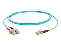 C2G LC-SC 10Gb 50/125 OM3 Duplex Multimode PVC Fiber Optic Cable (LSZH) - Cable de red - modo múltiple SC (M) a LC de modos múltiples (M) - 1 m - fibra óptica - impresión a dos caras - 50/125 micras - OM3 - sin halógenos - agua 85531