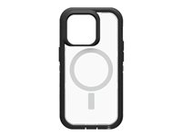 OtterBox Defender Series XT - Carcasa trasera para teléfono móvil - resistente - con MagSafe - compatibilidad con MagSafe - policarbonato, goma sintética, 50 % de plástico reciclado - negro, transparente - para Apple iPhone 14 Pro 77-90148