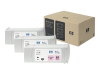 HP 81 - Paquete de 3 - magenta claro - original - cartucho de tinta - para DesignJet 5000, 5000ps, 5000ps uv, 5000uv, 5500, 5500mfp, 5500ps C5071A