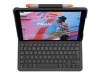 Logitech Slim Folio - Caja de teclado y folio - Bluetooth - QWERTY - italiano - negro - para Apple iPad de 9,7" (5ª generación, 6ª generación) 920-009021