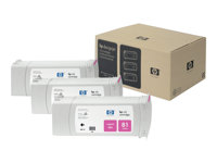 HP 81 - Paquete de 3 - magenta - original - cartucho de tinta - para DesignJet 5000, 5000ps, 5000ps uv, 5000uv, 5500, 5500mfp, 5500ps C5068A