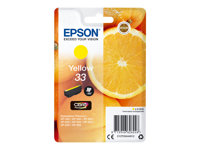 Epson 33 - 4.5 ml - amarillo - original - blíster con alarmas de RF/acústica - cartucho de tinta - para Expression Home XP-635, 830; Expression Premium XP-530, 540, 630, 635, 640, 645, 830, 900 C13T33444022