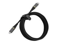 OtterBox Premium - Cable USB - USB-C (M) a USB-C (M) - USB 2.0 - 3 A - 3 m - compatible con suministro de potencia - negro glamur 78-52679
