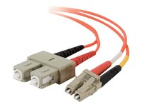 C2G Low-Smoke Zero-Halogen - Cable de interconexión - LC de modos múltiples (M) a modo múltiple SC (M) - 2 m - fibra óptica - 62,5/125 micras - naranja 85256