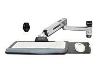Ergotron LX - Kit de montaje (soporte para ratón, reposamuñecas, bandeja de teclado, brazo con base fija, bandeja corredera para ratón, base, extensión) - para teclado / ratón - aluminio pulido - se puede instalar en la pared - para P/N: 45-353-026 45-354-026