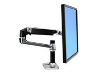 Ergotron LX - Kit de montaje (brazo articulado, montaje con pinza de sujeción para escritorio, adaptador de extensión, base de montaje con arandela, poste de 7") - para pantalla LCD - aluminio pulido - tamaño de pantalla: hasta 34" 45-241-026