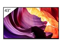 Sony FWD-43X80K - 43" Clase diagonal (42.5" visible) - BRAVIA Professional Displays pantalla LCD con retroiluminación LED - con Sintonizador de TV - señalización digital - Android TV - 4K UHD (2160p) 3840 x 2160 - HDR - LED de iluminación directa - negro FWD-43X80K