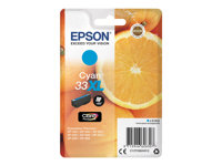 Epson 33XL - 8.9 ml - XL - cián - original - blíster - cartucho de tinta - para Expression Home XP-635, 830; Expression Premium XP-530, 540, 630, 635, 640, 645, 830, 900 C13T33624012