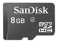 SanDisk - Tarjeta de memoria flash ( adaptador microSDHC a SD Incluido ) - 8 GB - Class 2 - microSDHC - negro SDSDQB-008G-B35