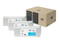 HP 81 - Paquete de 3 - cián - original - cartucho de tinta - para DesignJet 5000, 5000ps, 5000ps uv, 5000uv, 5500, 5500mfp, 5500ps C5067A