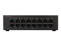 Cisco Small Business SF110D-16 - Conmutador - sin gestionar - 16 x 10/100 - sobremesa, montaje en pared - alimentación cc SF110D-16-EU