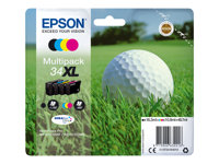 Epson 34XL - Paquete de 4 - XL - negro, amarillo, cián, magenta - original - blíster - cartucho de tinta - para WorkForce Pro WF-3720, WF-3720DWF, WF-3725DWF C13T34764010