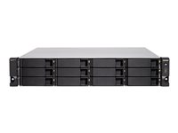 QNAP TS-h1283XU-RP - Servidor NAS - 12 compartimentos - montaje en bastidor - SATA 6Gb/s - RAID 0, 1, 5, 6, 10, 50, JBOD, 5 Hot Spare, intercambio en caliente 6, 60, 10 repuesto rápido, RAID TP - RAM 32 GB - Gigabit Ethernet / 10 Gigabit Ethernet / 10Gbps SFP+ - iSCSI soporta - 2U TS-H1283XU-RP-E2236-32G