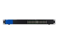 Linksys Business LGS124P - Conmutador - sin gestionar - 12 x 10/100/1000 (PoE+) + 12 x 10/100/1000 - montaje en rack - PoE+ (120 W) - ca 100/230 V LGS124P-EU