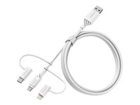 OtterBox Standard - Cable USB - USB (M) a Micro-USB tipo B, Lightning, USB-C (M) - USB 2.0 - 3 A - 1 m - blanco nube de sueños 78-52686