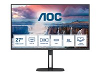 AOC Value-line 27V5CE/BK - V5 series - monitor LED - 27" - 1920 x 1080 Full HD (1080p) @ 75 Hz - IPS - 300 cd/m² - 1000:1 - 4 ms - HDMI, USB-C - altavoces - negro 27V5CE/BK