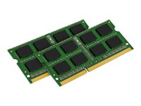 Kingston ValueRAM - DDR3 - kit - 16 GB: 2 x 8 GB - SO DIMM de 204 contactos - 1600 MHz / PC3-12800 - CL11 - 1.5 V - sin búfer - no ECC KVR16S11K2/16
