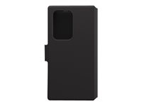 OtterBox Strada Series Via - Funda con tapa para teléfono móvil - policarbonato, goma sintética - negro noche - para Samsung Galaxy S22 Ultra 77-86605